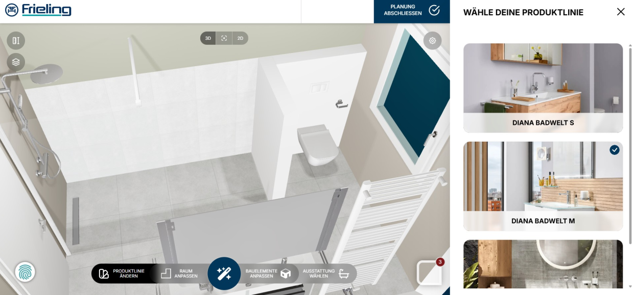 Frieling 3D-Badplaner online testen Frieling 3D-Badplaner online testen